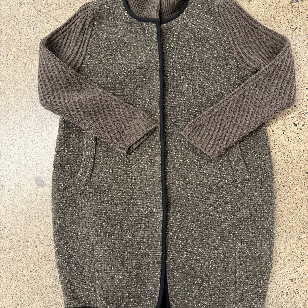 MaxMara Textured Knit Sweater in Black and Brown